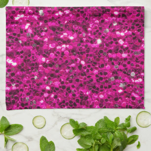 Linge De Cuisine Paillettes fausses étincelles rose chaud
