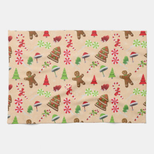 Linge De Cuisine Pain d'épices Homme, Bonbons et chapeau santa
