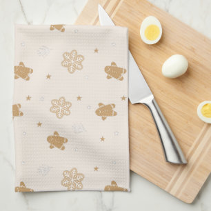 Linge De Cuisine Pain d'épices Homme Snowflakes Motif de Noël