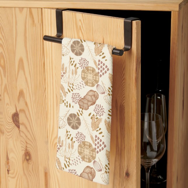 Linge De Cuisine Pain et orge d'art, beige (Pliage en tiers)
