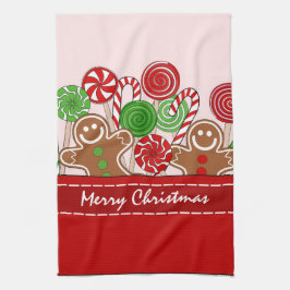 Linge De Cuisine Pains d'épices de Noël rouge mignon