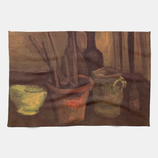 Linge De Cuisine Paintbrusks Still Life en Pot par Vincent van Gogh (Horizontal)