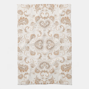 Linge De Cuisine Paisley en beige esthétique moderne Tan Brown