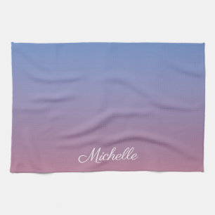 Linge De Cuisine Pale rose et bleu dégradé ombre