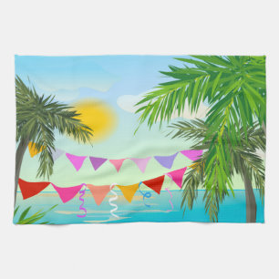 Linge De Cuisine Palmiers avec Bunting et linge de maison Sun