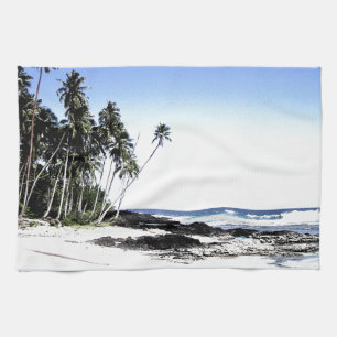 Linge De Cuisine Palmiers exotiques & Plage Paradise