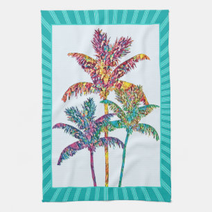 Linge De Cuisine Palmiers tropicaux colorés
