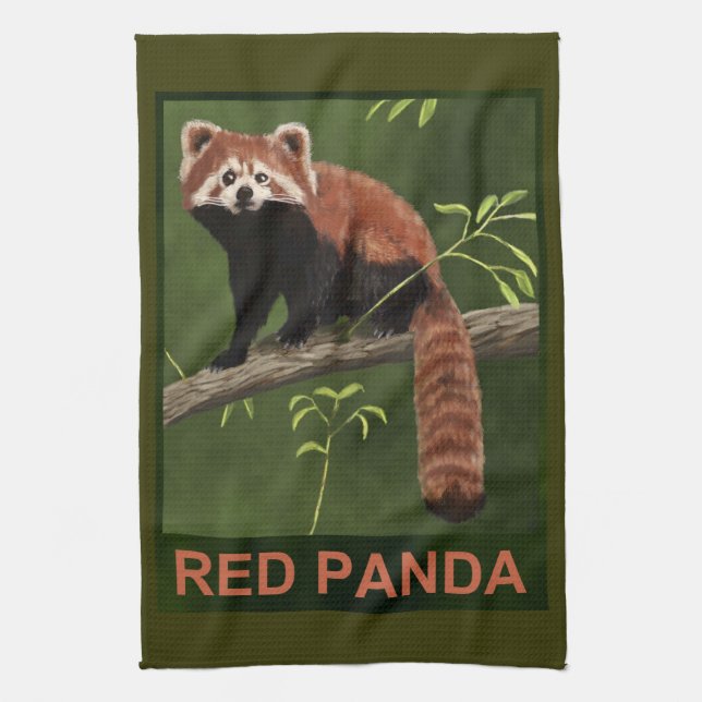 Linge De Cuisine Panda rouge (Vertical)