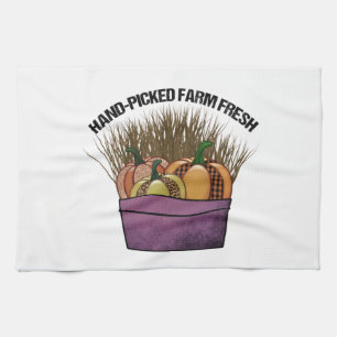 Linge De Cuisine Panier avec trois citrouilles