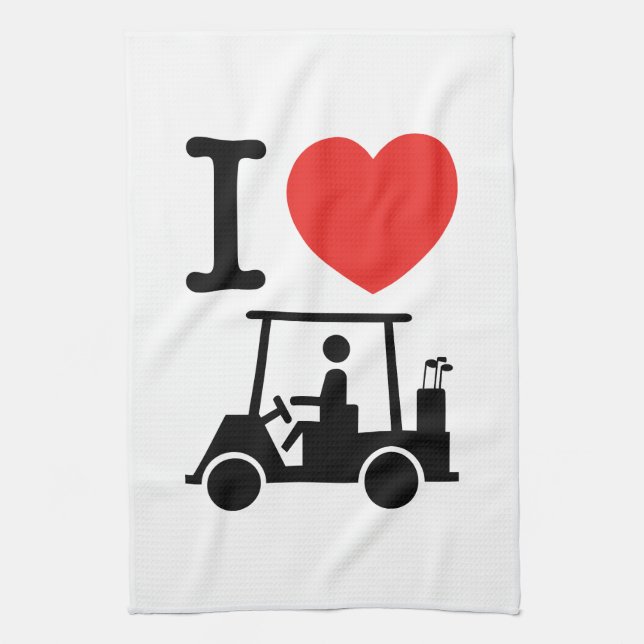 Linge De Cuisine Panier de golf I Heart (Love) (Vertical)