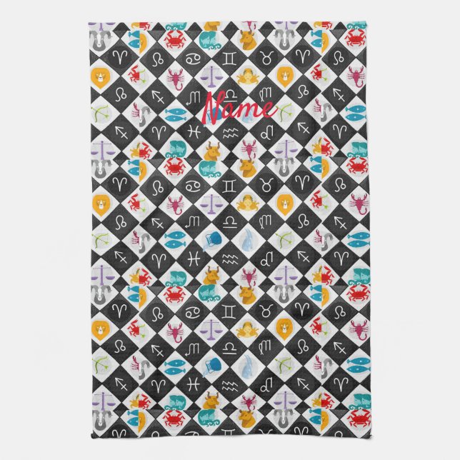 Linge De Cuisine Panneau solaire Zodiac Calendrier Astrologie Thund (Vertical)