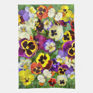 Linge De Cuisine Pansies et papillons