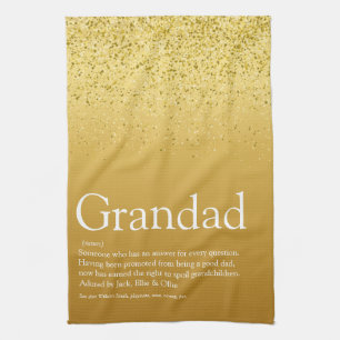 Linge De Cuisine Pap Grand-père, Père Définition Paillettes Dorées