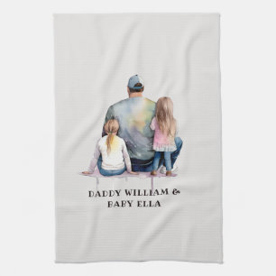 Linge De Cuisine Papa et filles personnalisées (9)
