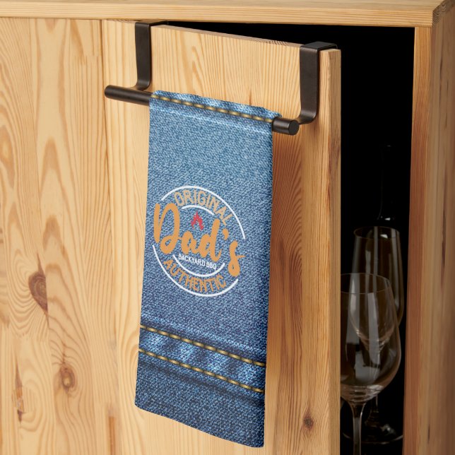 Linge De Cuisine Papa's Authentic Jardin BBQ All-Over Denim Imprime (Pliage en tiers)