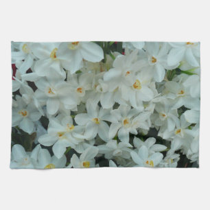 Linge De Cuisine Paperwhite Narcissus Fleurs blanches délicates