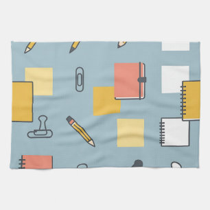 Linge De Cuisine Papeterie Désordre Crayons Cahiers Post-it
