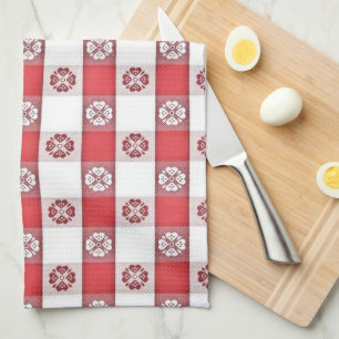 Linge De Cuisine Papier blanc rouge italien à nappes