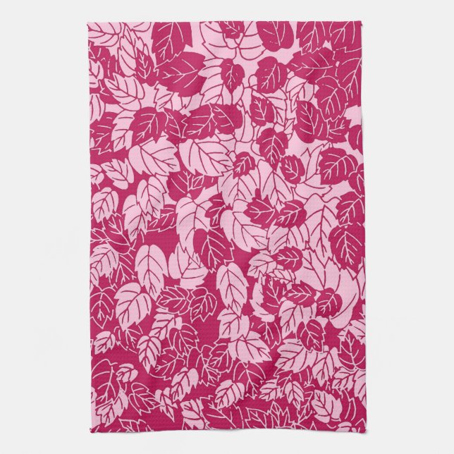 Linge De Cuisine Papier japonais, Fuchsia et rose pâle (Vertical)