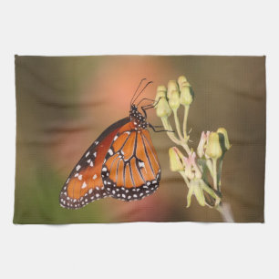 Linge De Cuisine Papillon de la reine sur une branche