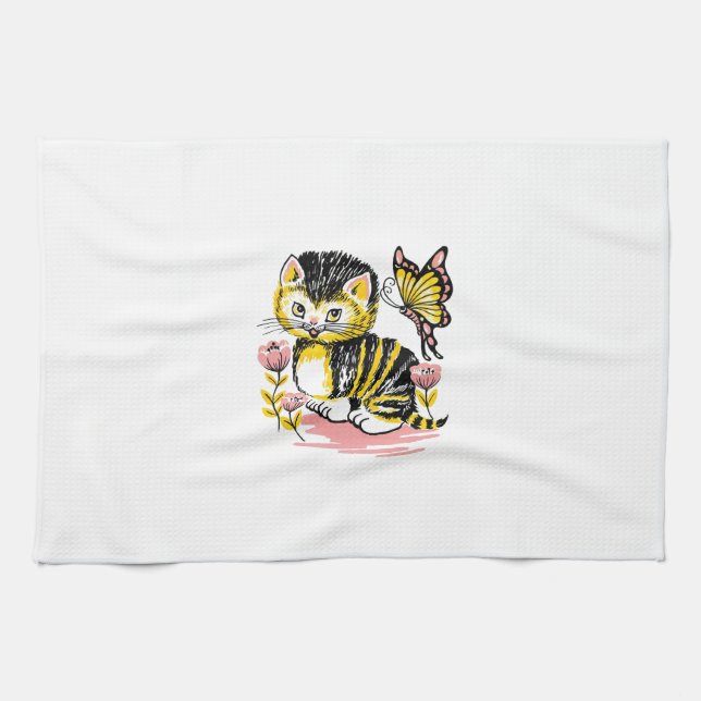 Linge De Cuisine Papillon & Kitten (Horizontal)