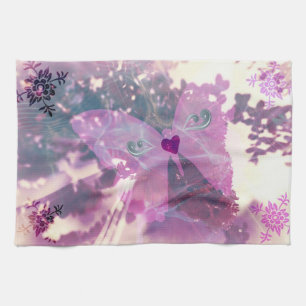 Linge De Cuisine Papillon rose