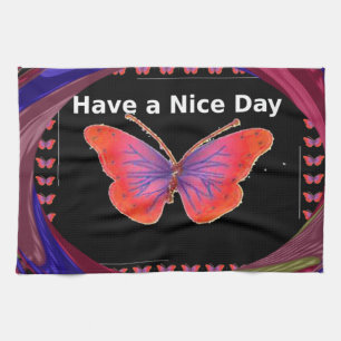 Linge De Cuisine Papillon violet orange Avoir un beau Art de jour I
