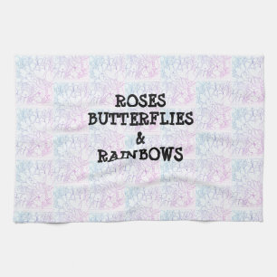 Linge De Cuisine Papillons rose et arcs-en-ciel