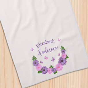 Linge De Cuisine Papillons rose et pourpre