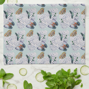 Linge De Cuisine Papillons sur turquoise souple