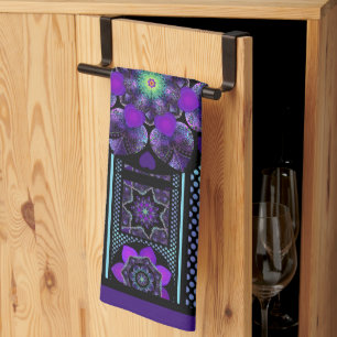 Linge De Cuisine Parapluie violet & coeurs .7