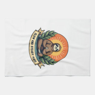 Linge De Cuisine Paresseux méditant Design humoristique vintage dét