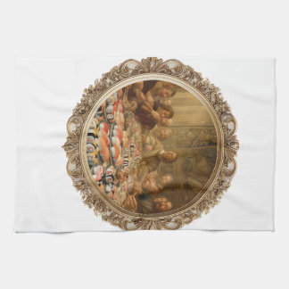 Linge De Cuisine Parodie de peinture de la Renaissance homme mangea