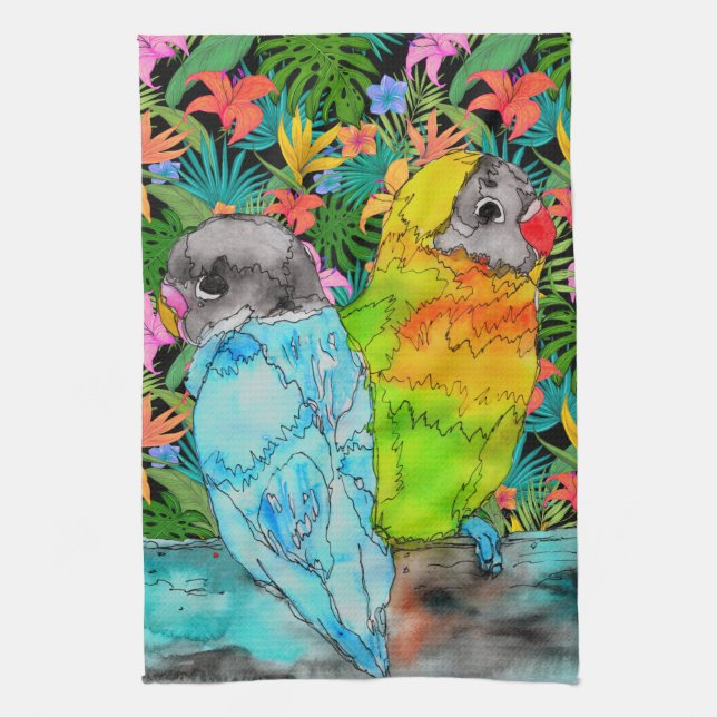 Linge De Cuisine Parrot Bird Lover Kitchen Towel (Vertical)