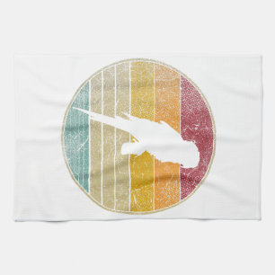 Linge De Cuisine Parrot Bird Vintage dénudé Style Rétro Silhoue