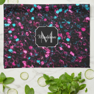 Linge De Cuisine Parties scintillant brillante en mosaïque bleue ro