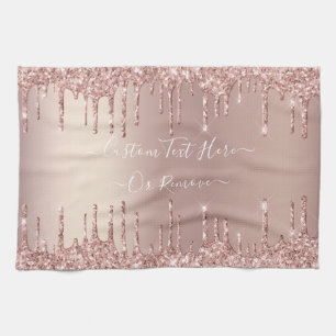 Linge De Cuisine Parties scintillant rose Gold Blush - Votre texte