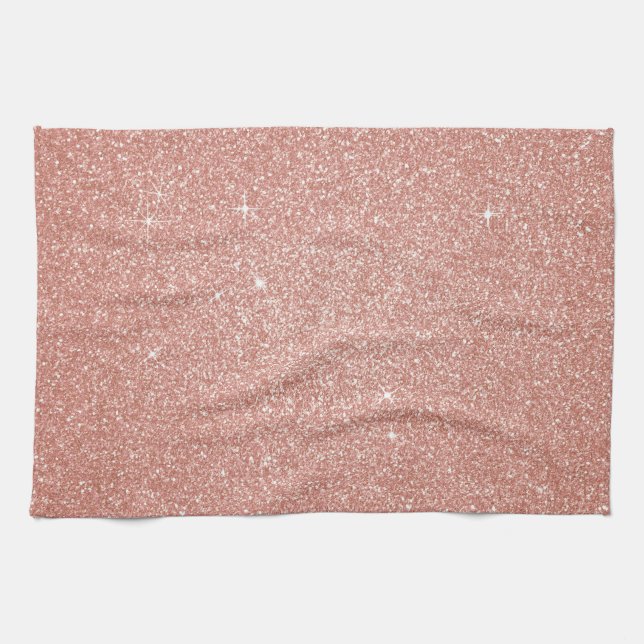 Linge De Cuisine Parties scintillant rose rose or-Blush et étincell (Horizontal)