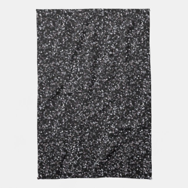 Linge De Cuisine Parties scintillantes noires de scintillement (Vertical)