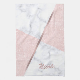 Linge De Cuisine Parties scintillantes roses girly élégantes d'or