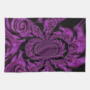 Linge De Cuisine Passion violette : Royal Romance Roses Customisés