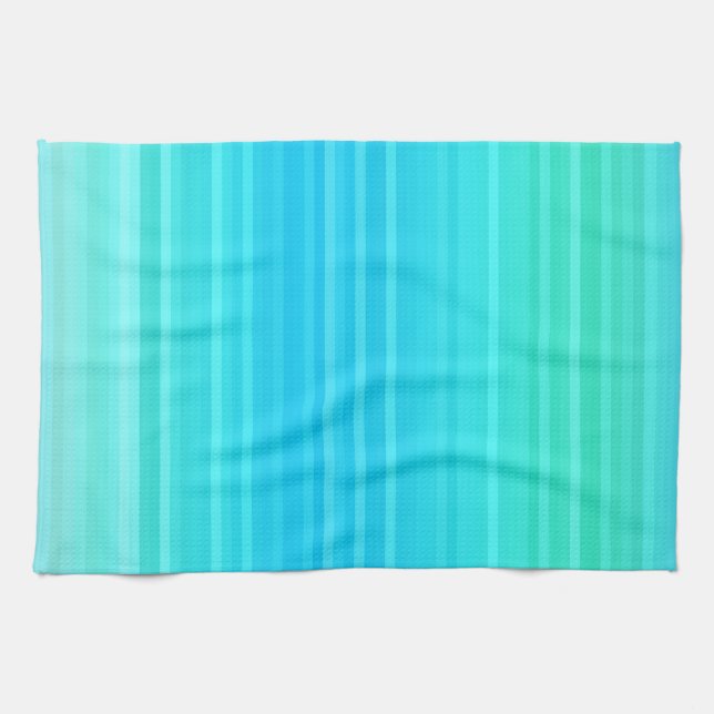 Linge De Cuisine Pastel Abstrait Turquoise Bleu Bleu Grandes Têtes  (Horizontal)