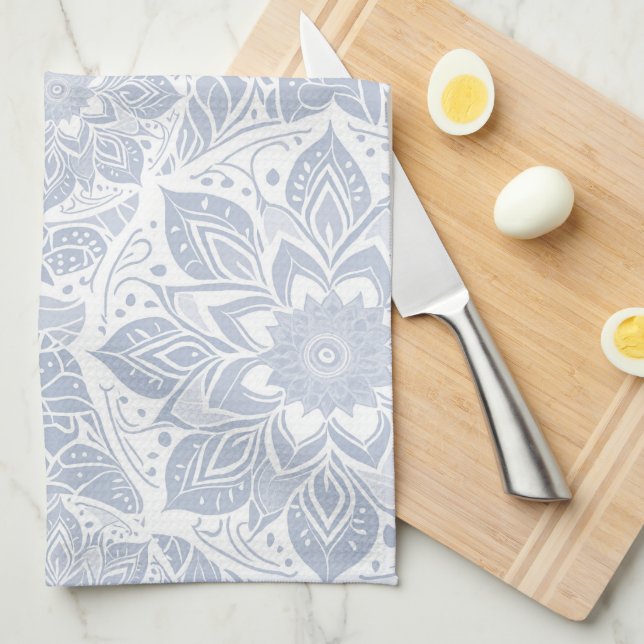 Linge De Cuisine Pastel Blue Mandala (Quart Plié)