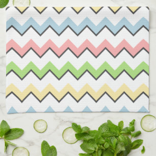 Linge De Cuisine Pastel Chevron-Drop Shadow par Shirley Taylor