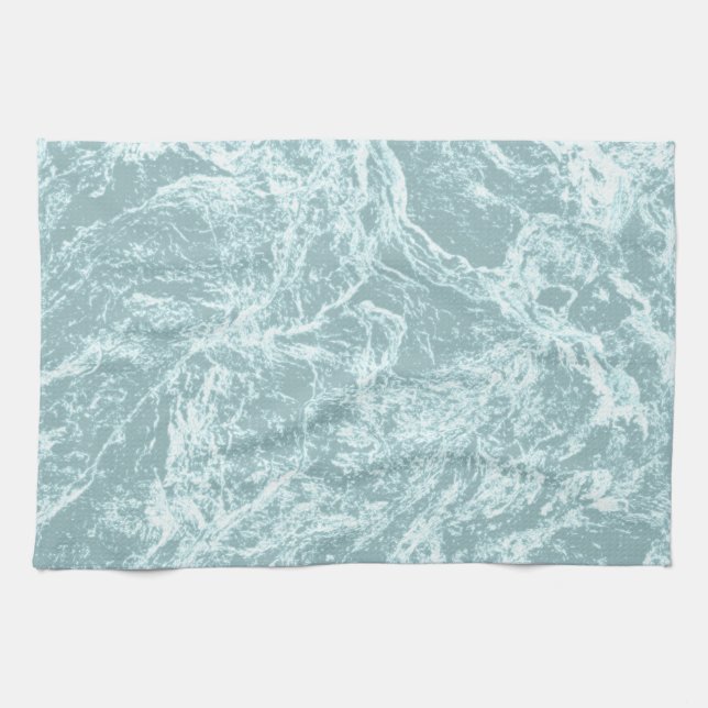 Linge De Cuisine Pastel Light Turquoise Abstrait (Horizontal)