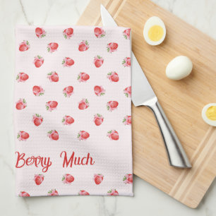 Linge De Cuisine Pastel Pink Coquette Fraise personnalisée