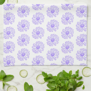 Linge De Cuisine Pastel Purple Daisy Flower Print, Hippie Floral