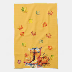 Linge De Cuisine Patch Citrouille de récolte - Bottes de pluie d'au