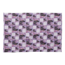Patchwork de chats cosmiques pourpres