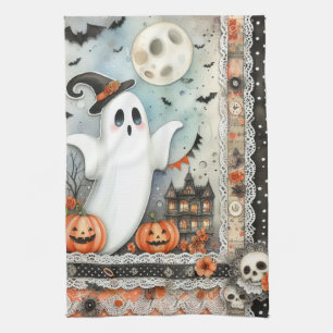 Linge De Cuisine Patchwork de fantôme d'Halloween